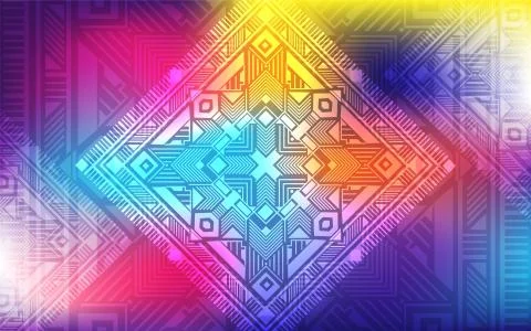 Magic background. Holiday iridescent background with beautiful square ornamen Stock Illustration