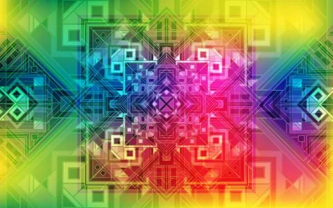 Magic background. Holiday iridescent background with beautiful square ornamen Stock Illustration