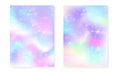 Magic background with princess rainbow gradient. Kawaii unicorn Stock Illustration