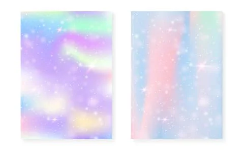 Magic background with princess rainbow gradient. Kawaii unicorn Stock Illustration