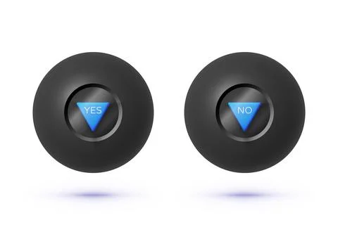 Magic ball 8 in 3d style on white background. Play sign. Vector isolated Stock Illustration