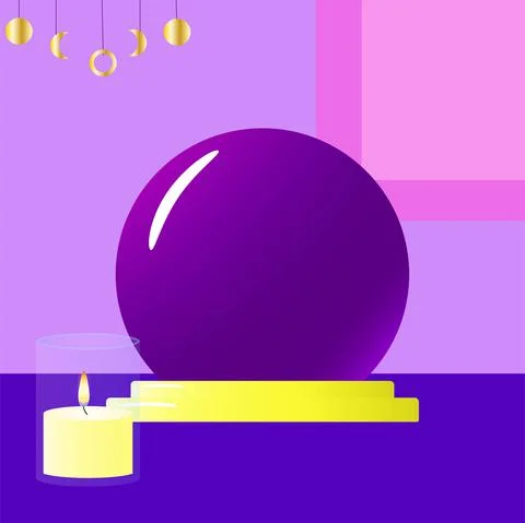 Magic ball and candle Stock Illustration