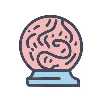 Magic ball color vector doodle simple icon Stock Illustration