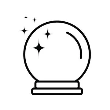 Magic ball icon vector black sign Stock Illustration
