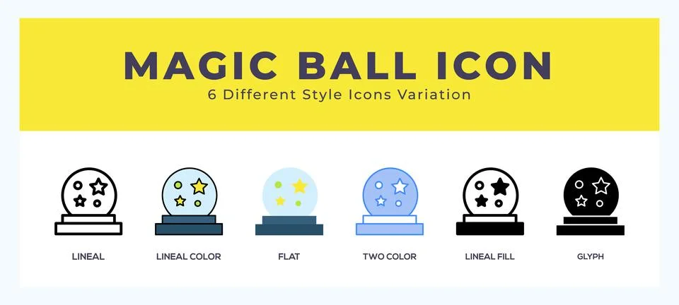 Magic ball icon vector design illustration in trendy style Stock Illustration