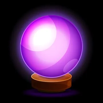 Magic Ball. Isolater realistic 3D icon. Crystal magic circle. Predict future. Stock Illustration
