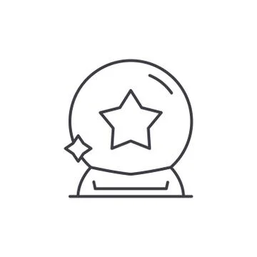 Magic ball line icon concept. Magic ball vector linear illustration, symbol Stock Illustration