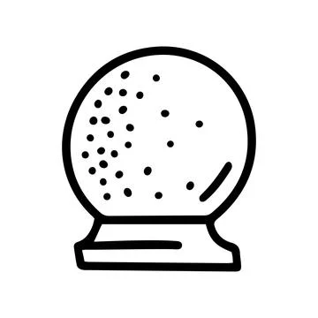 Magic ball line vector doodle simple icon Stock Illustration