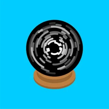 Magic ball of predictions isolated. Clairvoyant Accessory Stock Illustration