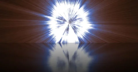 A magic ball with rays of light and reflection on the mirror floor 1 Stock Footage 309859101