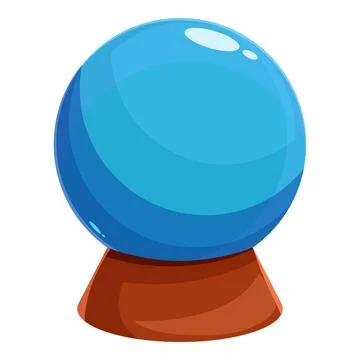 Magic ball showing future on red wooden stand Stock Illustration