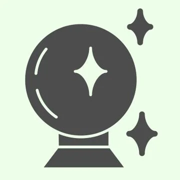 Magic ball solid icon. Witch crystal fortune glass sphere glyph style pictogram イラスト素材