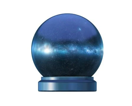 Magic ball with space inside, fortune-telling ball isolated on white, 3d render Stock Illustration