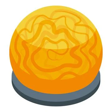 Magic ball standing on support glowing on dark background Stock Illustration