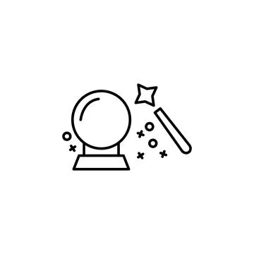 Magic ball stich old icon. Element of history icon Stock Illustration