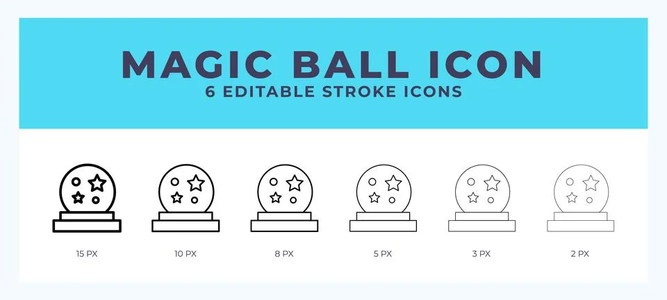 Magic ball vector icon for web and app. Editable stroke vector illustration Illustrazione stock