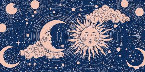 Magic banner for astrology, divination, magic. The device of the universe Stock Illustration