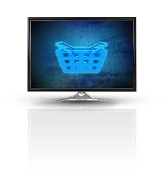 Magic basket on blue new modern screen isolated on white illustration 스톡 일러스트