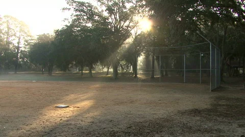 Magic Beam Of Light On Baseball Field Stock Footage 312062