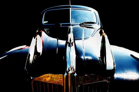 Magic Black Car, Time Machine Foto stock