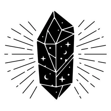 Magic black crystal vector illustration. 스톡 일러스트