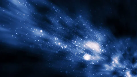 Magic blue background with particles Stock Footage 152578386