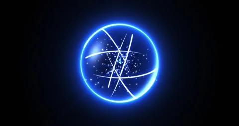 Magic blue ball or particle energy sphere. energy ball of bright points Stock Footage 246489066