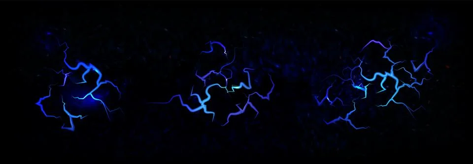 Magic blue floor crack with light. Dark lava fire Stock Illustration