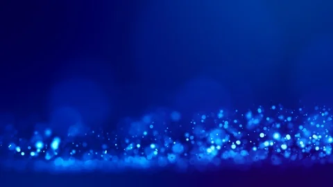 Magic blue glowing particles flow in viscous liquid and bright glisten. Science Stock Footage 109610042