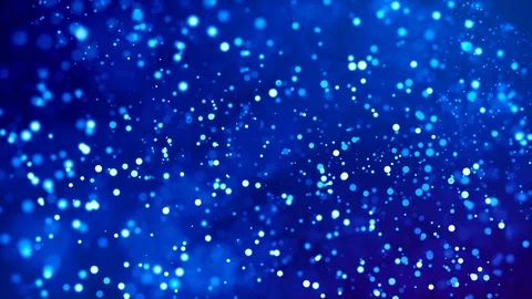 Magic blue glowing particles flow in viscous liquid and bright glisten. Science Stock Footage 109622291