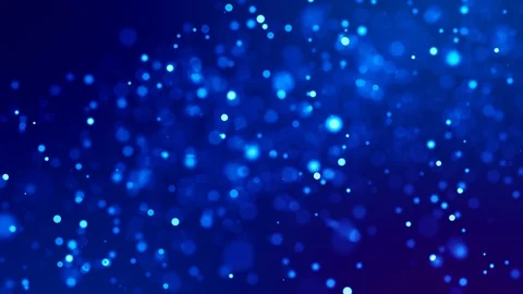 Magic blue glowing particles flow in viscous liquid and bright glisten. Science Stock Footage 125892960
