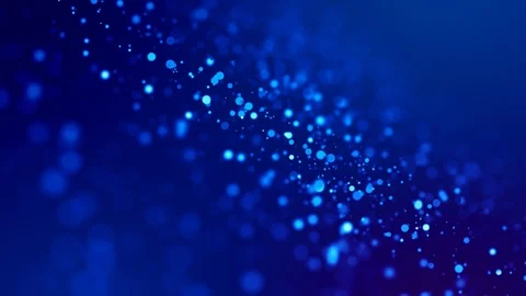 Magic blue glowing particles flow in viscous liquid and bright glisten. Science Stock Footage 125892966