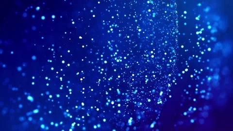 Magic blue glowing particles flow in viscous liquid and bright glisten. Science Stock Footage 130184317