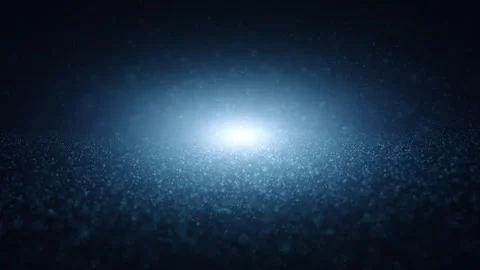 Magic blue glowing particles flying towards camera loop motion background Stock Footage 341608086