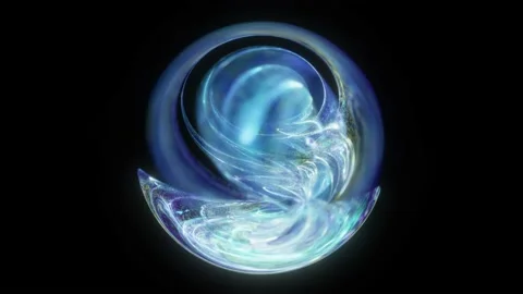 Magic blue glowing sphere energy with particle lights motion graphic. Stock Footage 168915720