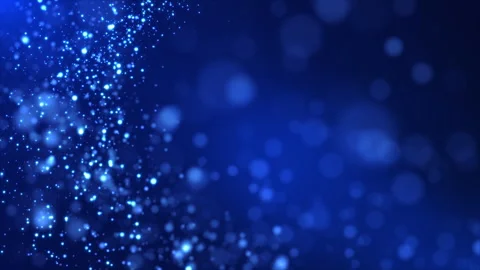 Magic blue particles seamlessly flowing with bokeh effect Видео 256610715