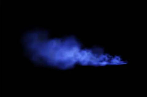 Magic blue smog vector on black isolated background. 스톡 일러스트