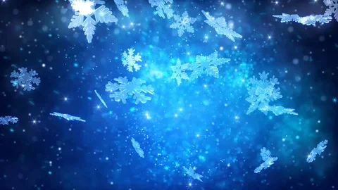 Magic blue Snowflakes. New Year background Stock Footage 100280672