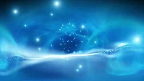 Magic blurry waves with fireflies animation Stock-Footage 229614417