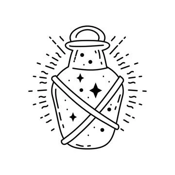 Magic boho jar symbol. Gypsy sacred element and sign boho style. Stock Illustration