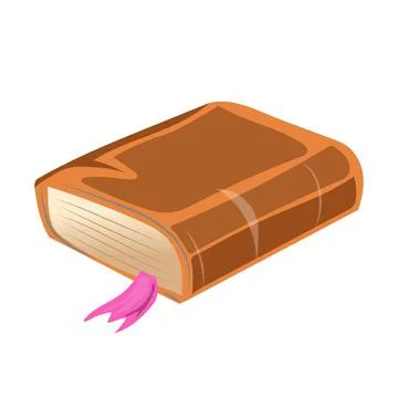 Magic book with bookmark in flat design. Medieval literature with spells. V.. Stock Illustration