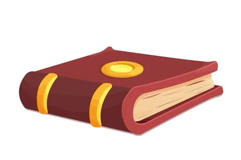 Magic book game icon, asset in cartoon style isolated on white background Illustrazione stock