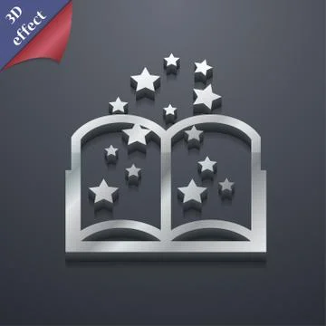 Magic Book icon symbol. 3D style. Trendy, modern design with space for your t Stock Illustration