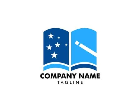 Magic Book Logo Template Design Ilustración de archivo