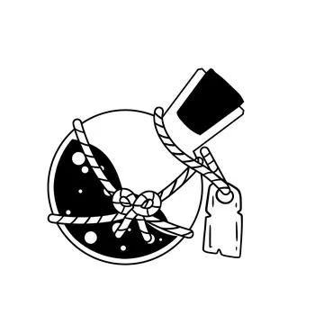 Magic bottle. Esoteric alchemy poison Stock Illustration