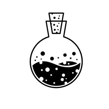 Magic bottle. Esoteric alchemy poison Stock Illustration