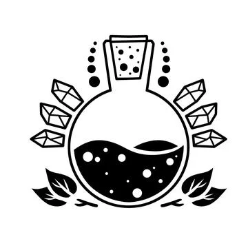 Magic bottle. Esoteric elixir poison Stock Illustration