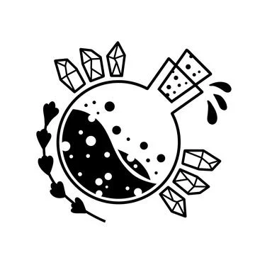 Magic bottle. Esoteric elixir poison Stock Illustration