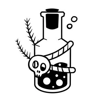 Magic bottle. Esoteric elixir poison. Stock Illustration