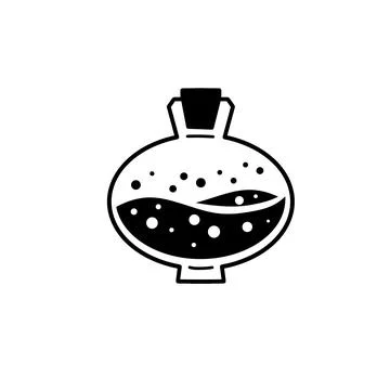 Magic bottle. Esoteric elixir poison Stock Illustration